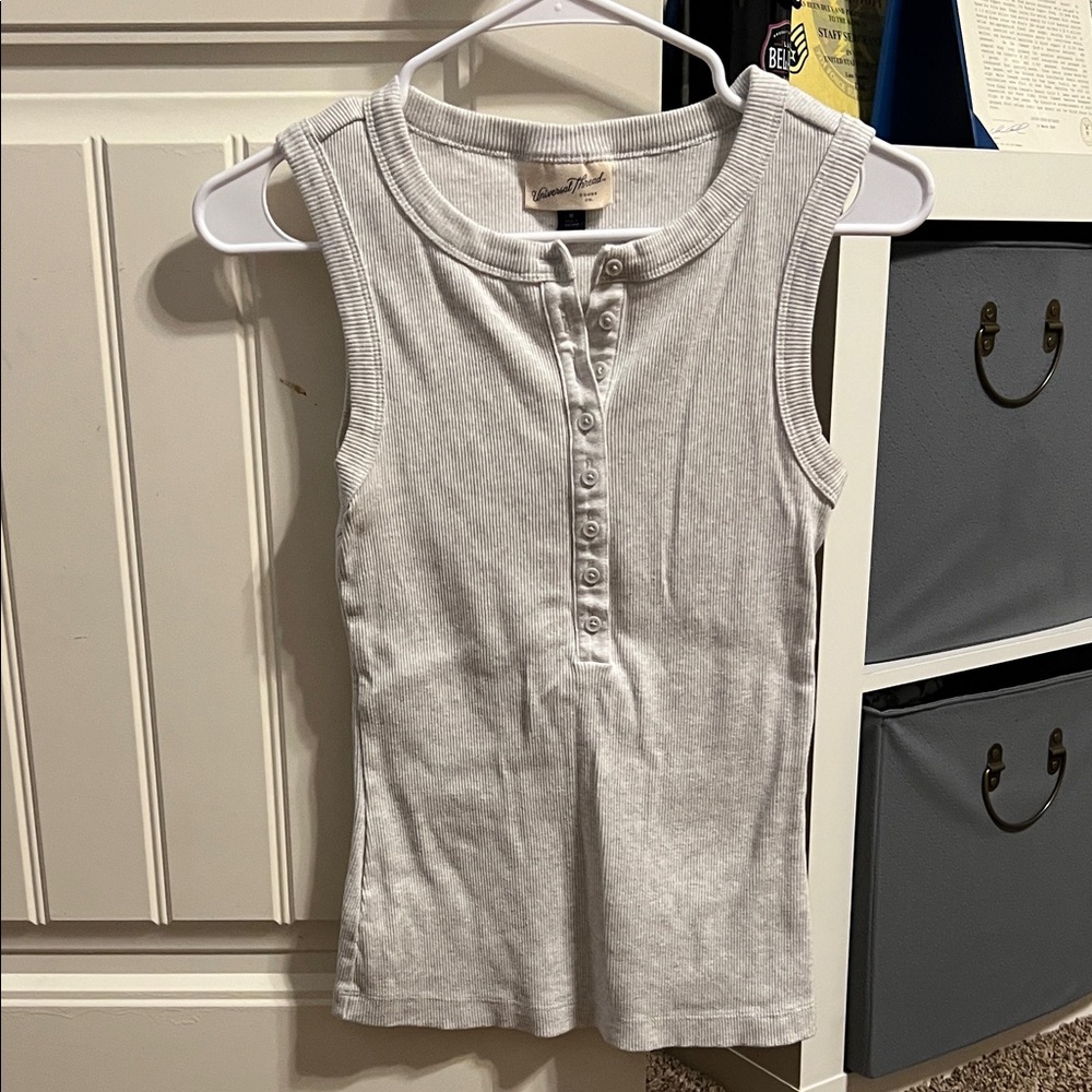 Universal Thread Gray Ribbed Tank Top